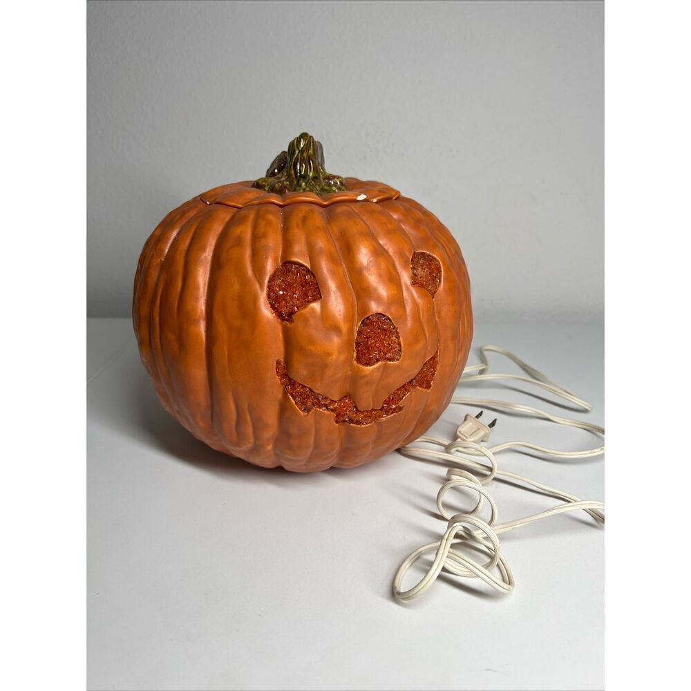 Rare Vintage 1984 Donna Shotto Ceramic Pampkin Lamp 9” See Description - Picture 14 of 16